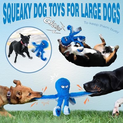 Tough Dog Toys, Stuffed Chew Large Dog Toys to Keep Them Busy, Interactive Sq...