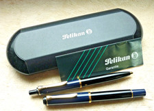 Set Pelikan FH M250 e KS K250 sw./blu - molla oro 14K/585 "M" + scatola Pelikan