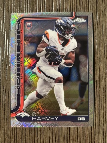 Rj Harvey 2025 Topps Chrome Football Fanatics Exclusive Foil Refractor Broncos
