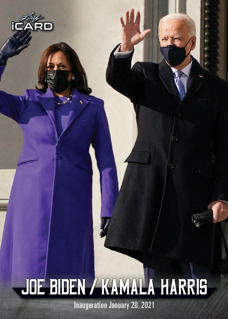 2021 LEAF iCARD #6 JOE BIDEN KAMALA HARRIS INUAGURATION PRINT RUN /268  RARE!