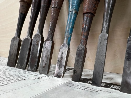 Vintage Japanese Chisel 10set Nomi /Hand Plane Saw Iron Hammer Hand Tool/d62 - Picture 20 of 23