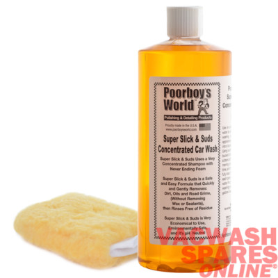POORBOYS SUPER SLICK & SUDS AUTOWÄSCHE 946ML - PH NEUTRAL WASH - WAX SAFE *MITT*