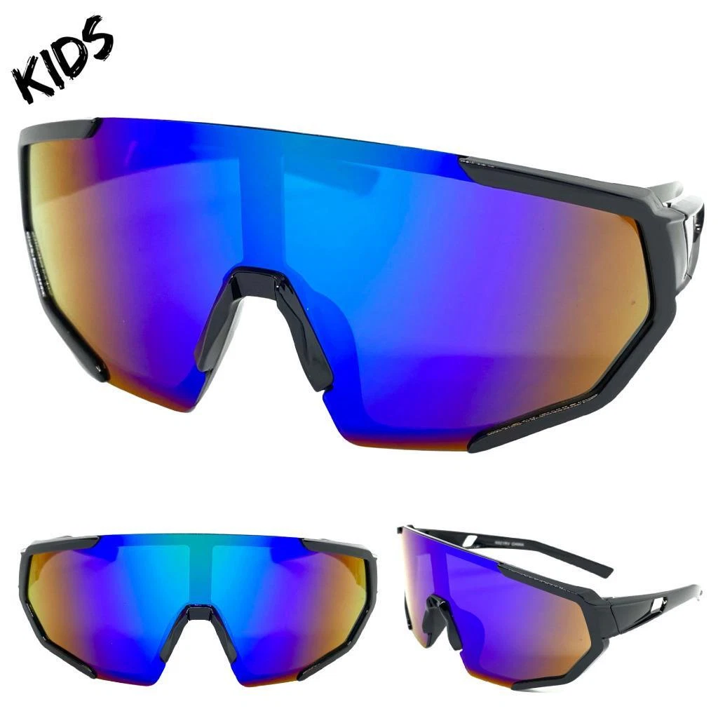 Kids Boys Girls Sports Baseball Cycling Retro Wrap Shield SUN GLASSES Ages  6-12