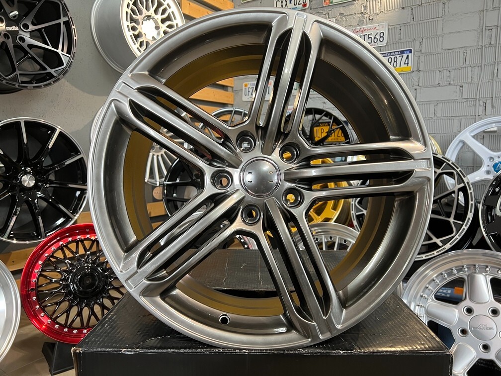 4 x 21 Inch 5x130 RS Style Hyper Black Alloy Wheels: Fits For Audi