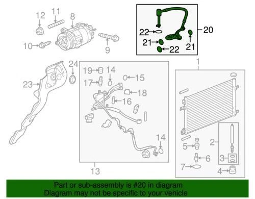 Genuine GM 2006-2010 Buick LaCrosse LT A/C Manifold Front Hose Assembly 20763146 - Image 2 of 2