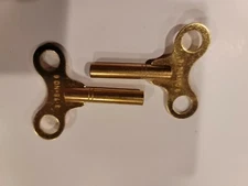 Solid Brass 2 Clock Keys Size 6 3.75 mm Wall Mantel Clock Parts