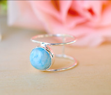 Larimar Gemstone 925 Sterling Silver Beautiful Designer Amazing Ring PG401