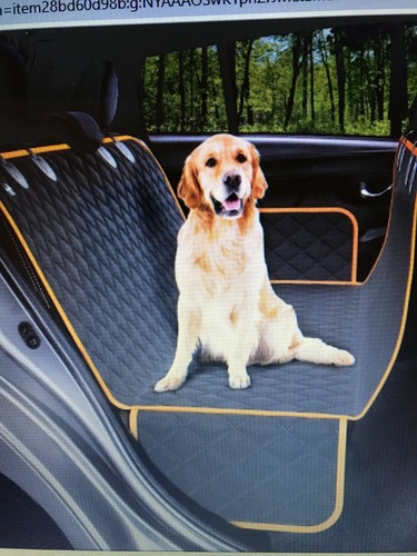 Seat cover waterproof rear back car pet travel bench protector black NO ORANGE
