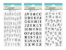 Hampton Art Clear Acrylic Alphabet Rubber Stamp Set of 3 - Outline Layers Script