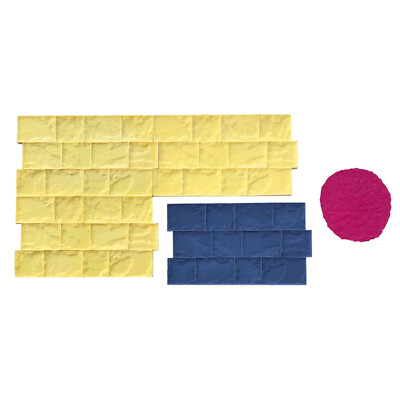 Roman Cobble | 18 pc. Decorative Concrete Stamp Set by Walttools
