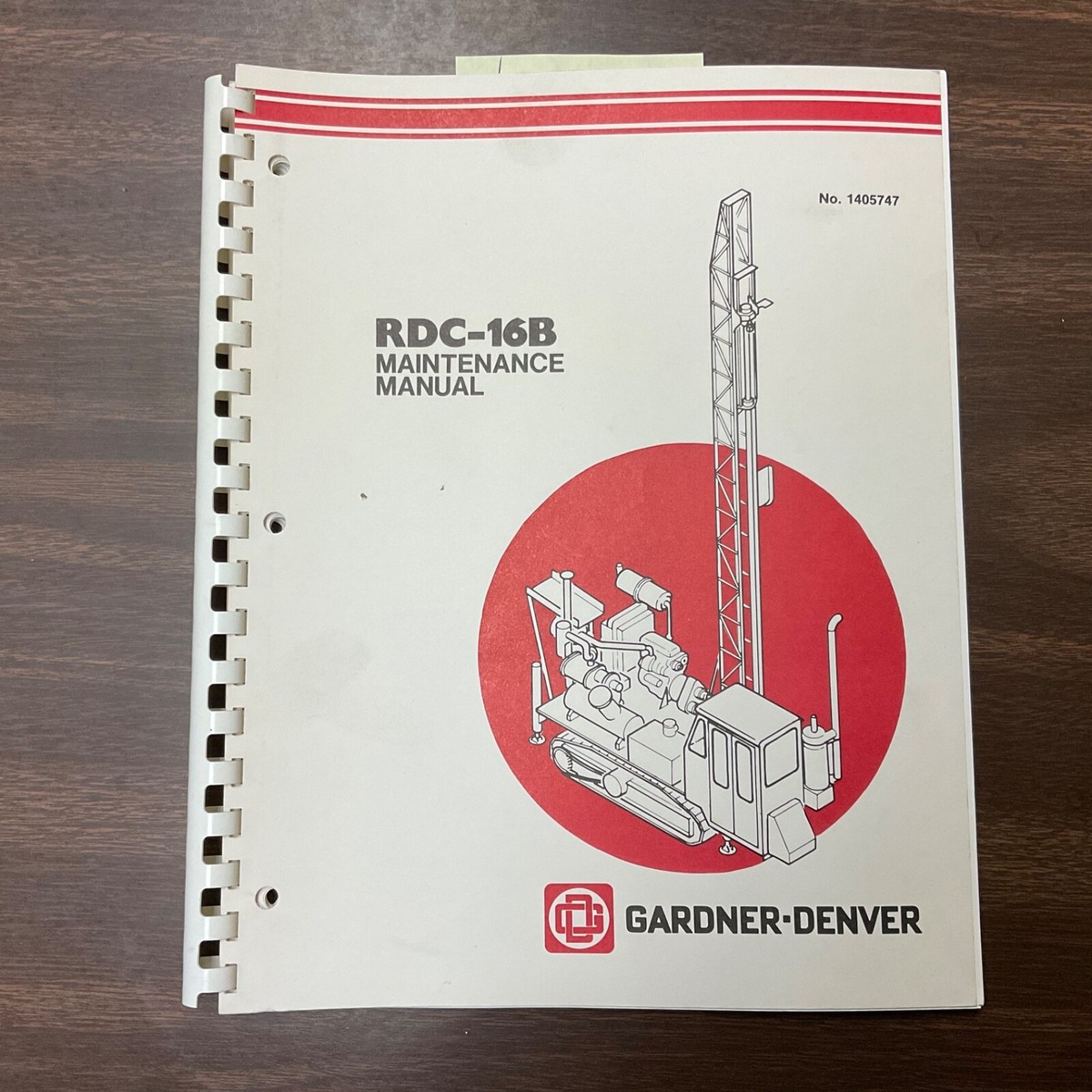 Gardner-Denver RDC 16B ROTARY BLASTHOLE ROCK DRILL MAINTENANCE MANUAL GUIDE  BOOK