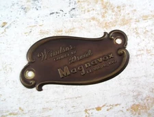 Vintage Brass Windsor Cabinet by Drexel Magnavox; Ft. Wayne, Ind. Plaque