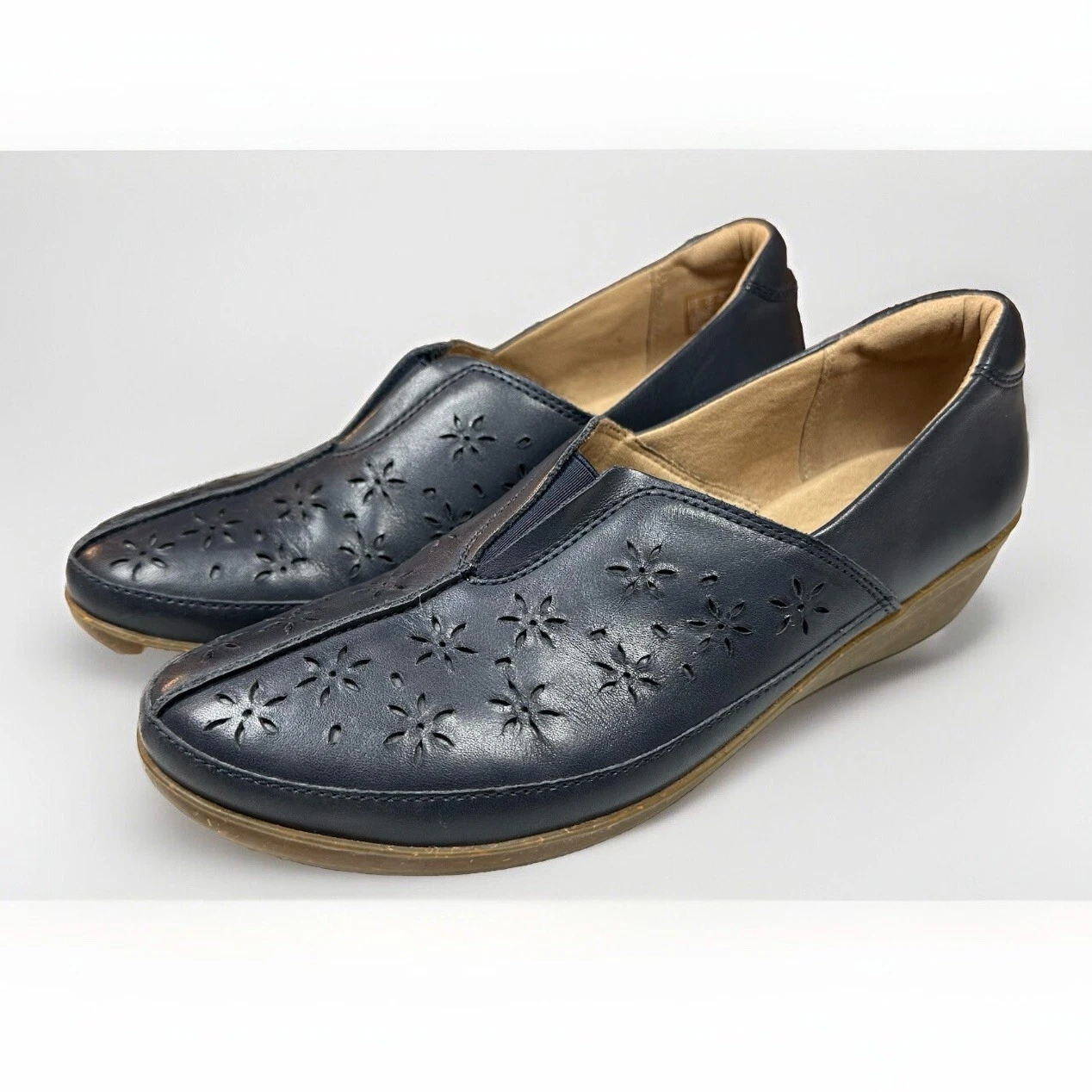 Clarks Collection Scarpe Mocassini Donna Pelle Slip on Taglia 10 M Blu Floreale