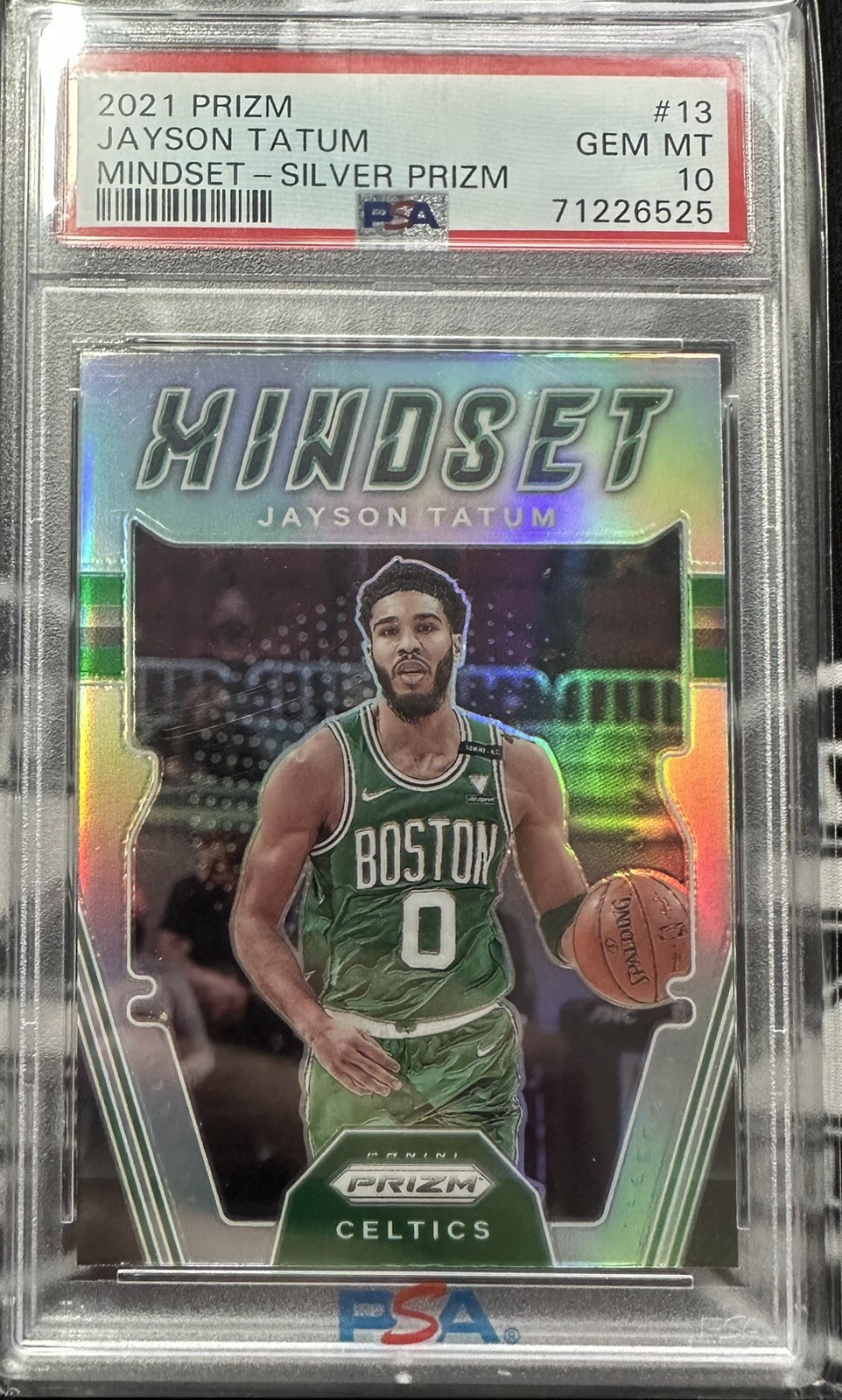 JAYSON TATUM 2021-22 PANINI PRIZM SILVER MINDSET #13 CELTICS PSA 10