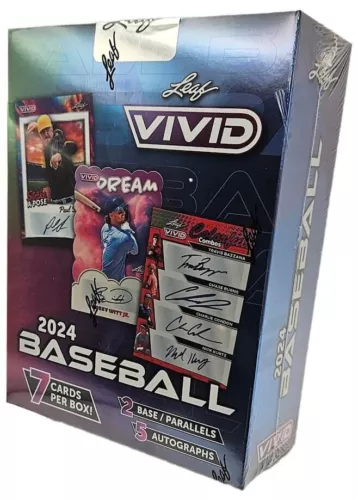 2024 Leaf Vivid Baseball Factory Sealed Hobby Box 5 Autographs 7 Cards Per Box