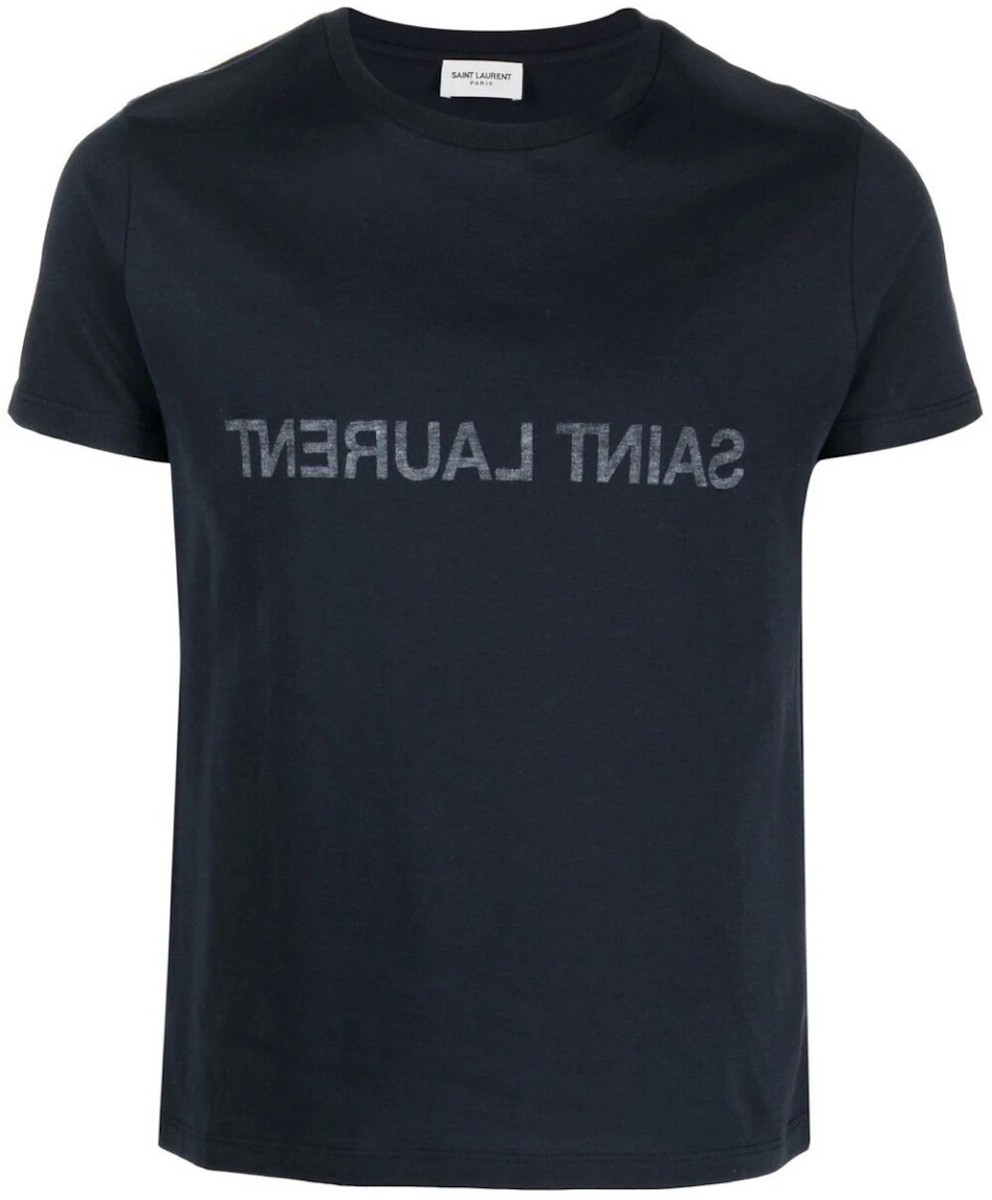 SAINT LAURENT REVERSE LOGO TEE MEN T-SHIRT MADE IN ITALY 