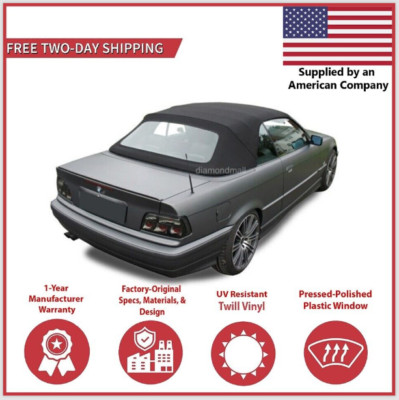 Convertible Soft Top Fits 1994-1999 BMW 3-Series E36 w/DOT Plastic Window, Vinyl