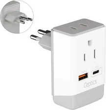 Ceptics Brazil Rio Plug Adapter Travel 2 USA Socket -Type N AP-11C