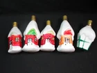 5 Vintage Milk Glass Figural Light Bulbs - 1 Lantern, 4 Houses - Untested