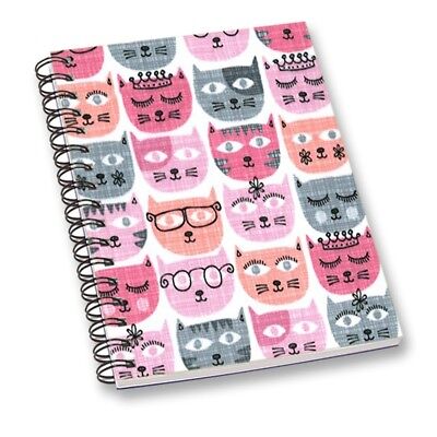 A5 Cats  Pattern  Spiral  Notebook Hardcover Lined Notes 