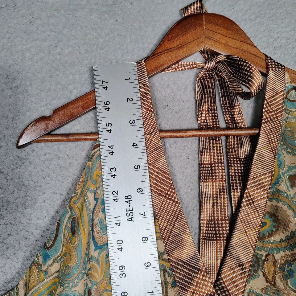 Blusa Lane Bryant Top Mujer 20 Marrón Cachemira Cuello Halter Y2K Retro Boho Nueva con Etiquetas Foto 4 de 4