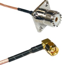 RG316 UHF Female Flange to SMA MALE ANGLE RF Cable Rapid-SHIP LOT