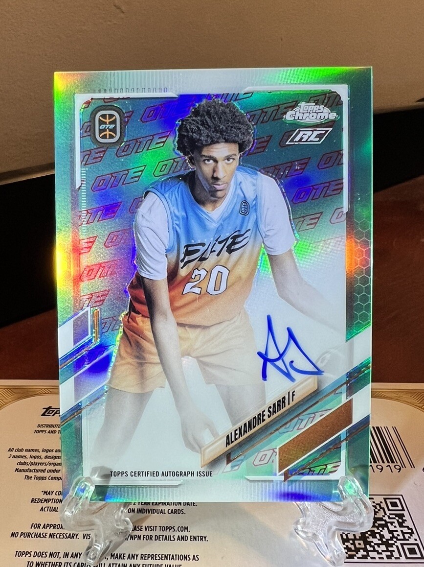 TOPPS CHROME OVERTIME #CA-AS2 ALEXANDRE SARR ON-CARD AUTO RC AQUA OTE  #/99