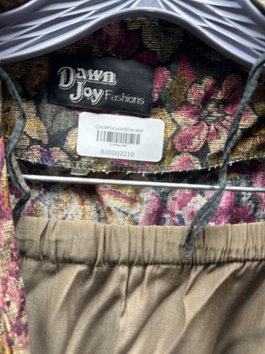 Vintage Dawn Joy Fashion Skirt Set Women 12 Olive Floral Cottage Core Y2K 80s - Picture 17 of 17