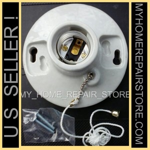 Details About Us Sellerfree S H Satco Standard Porcelain Pull Chain Ceiling Light Lamp Socket