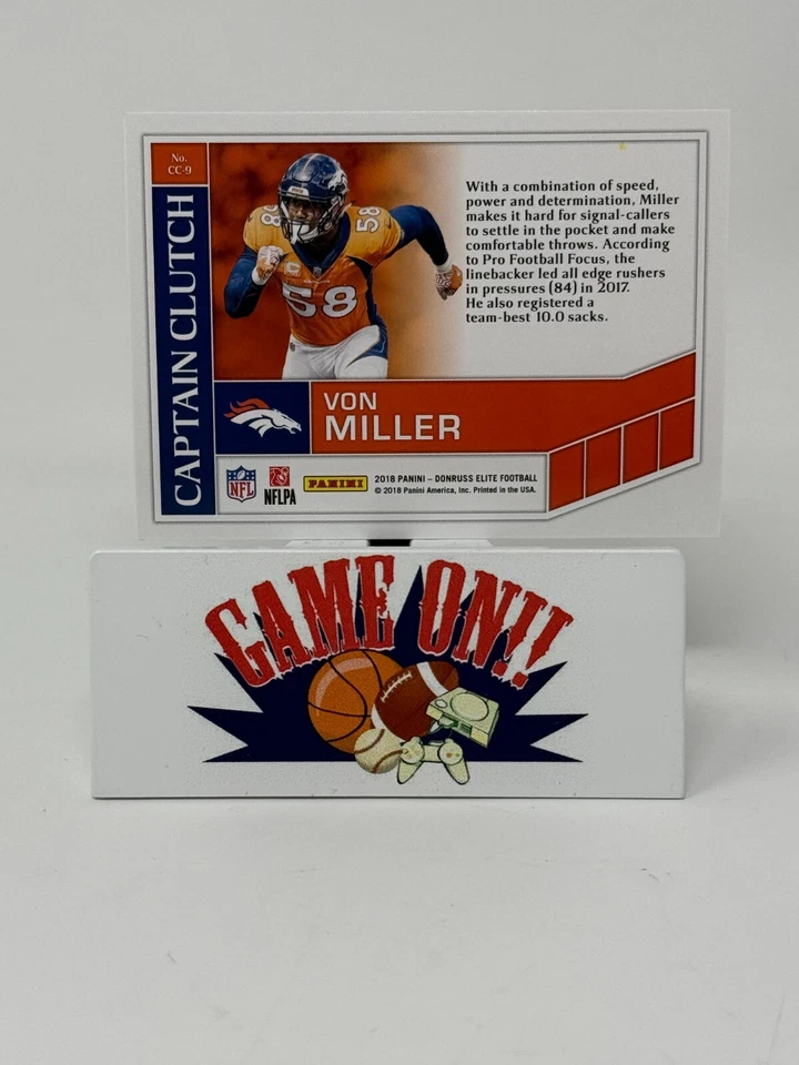 2018 Elite Football Von Miller Captain Clutch Silver Foil Card #CC-9 - Image 2 of 2
