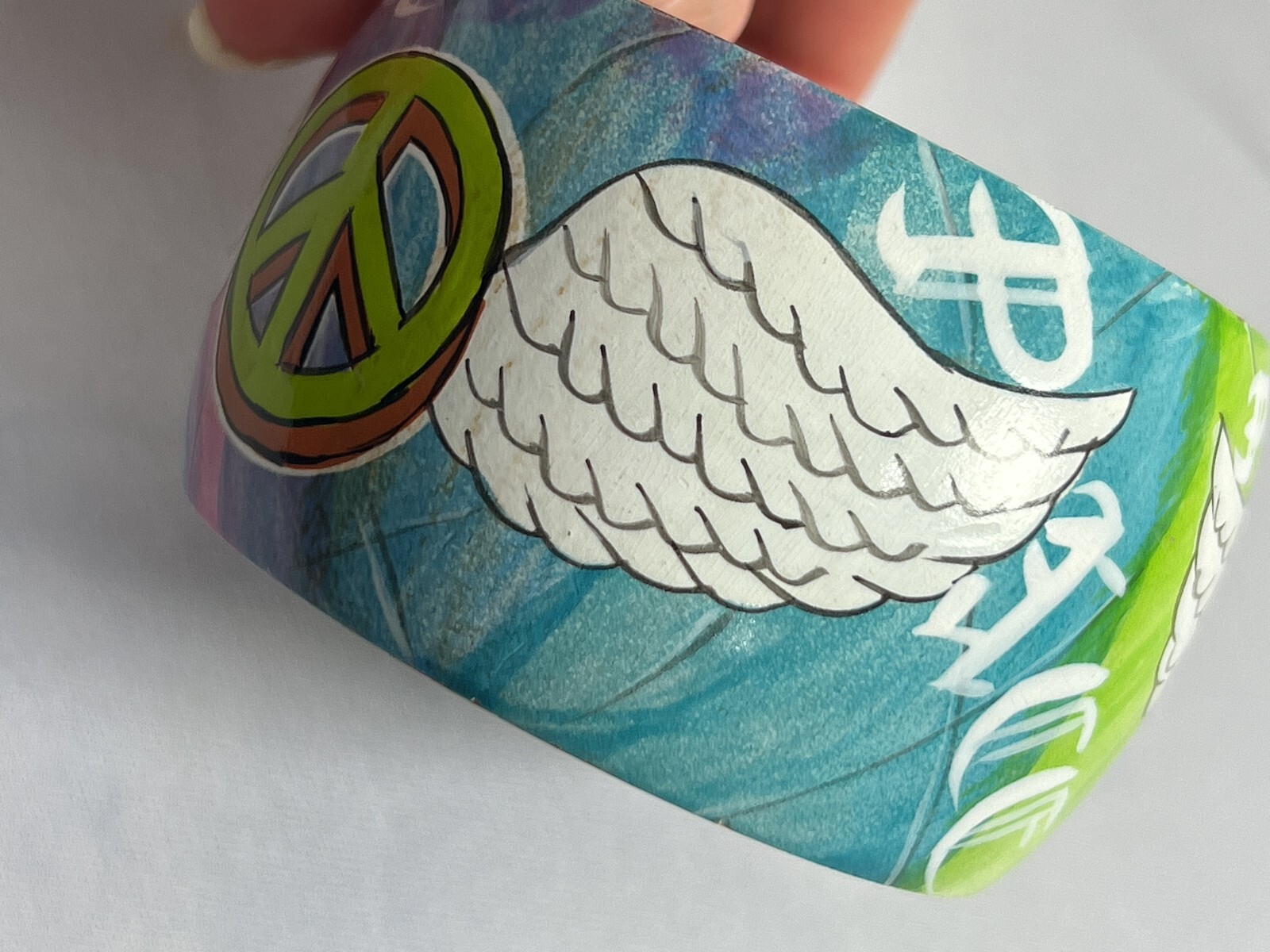 Funky Chunky Wide Bangles Bracelets Multicolor Pe… - image 8