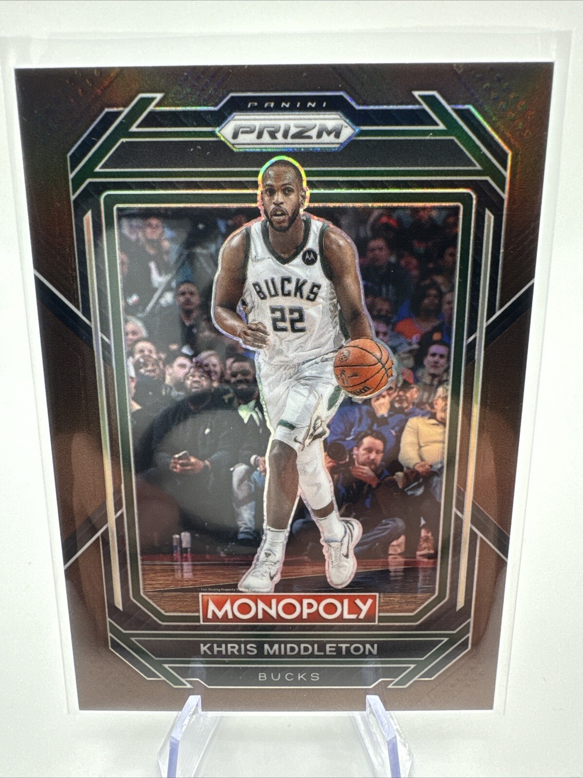 2023-24 Panini Prizm Monopoly - Brown Prizm #50 Khris Middleton /249
