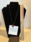 Plated Chain Necklace Lot 110 Red Heart Stone On Gold