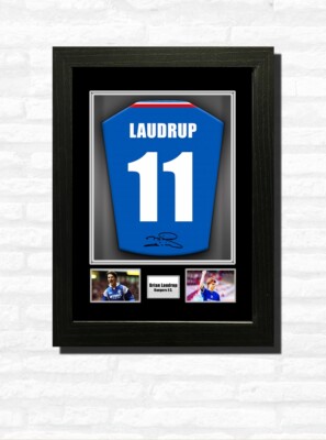 BRIAN LAUDRUP Rangers Football Shirt Print OR Framed Display FREE UK POST  UK