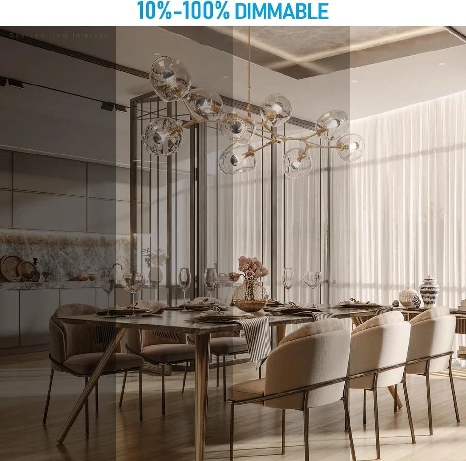 4Pack LED Round Half Chrome Globe Light Bulb A19, 2700K, 4.5W(40W), E26, 360LM - Image 2 of 4