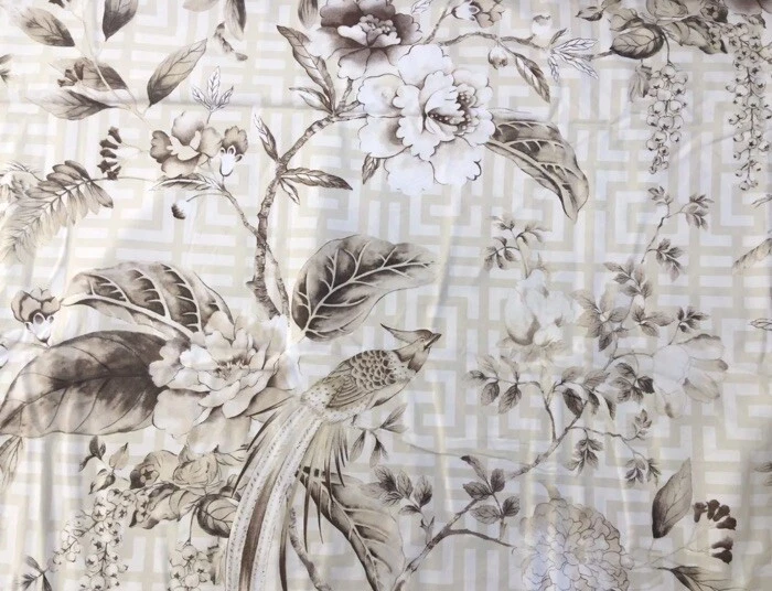 Funda nórdica Williams Sonoma llave griega estampada floral completa/queina - NUEVA Foto 2 de 4