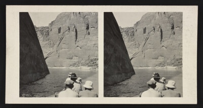 Full speed ahead, in lower Glen Canyon of the Colorado Lees Ferry - Old Photo