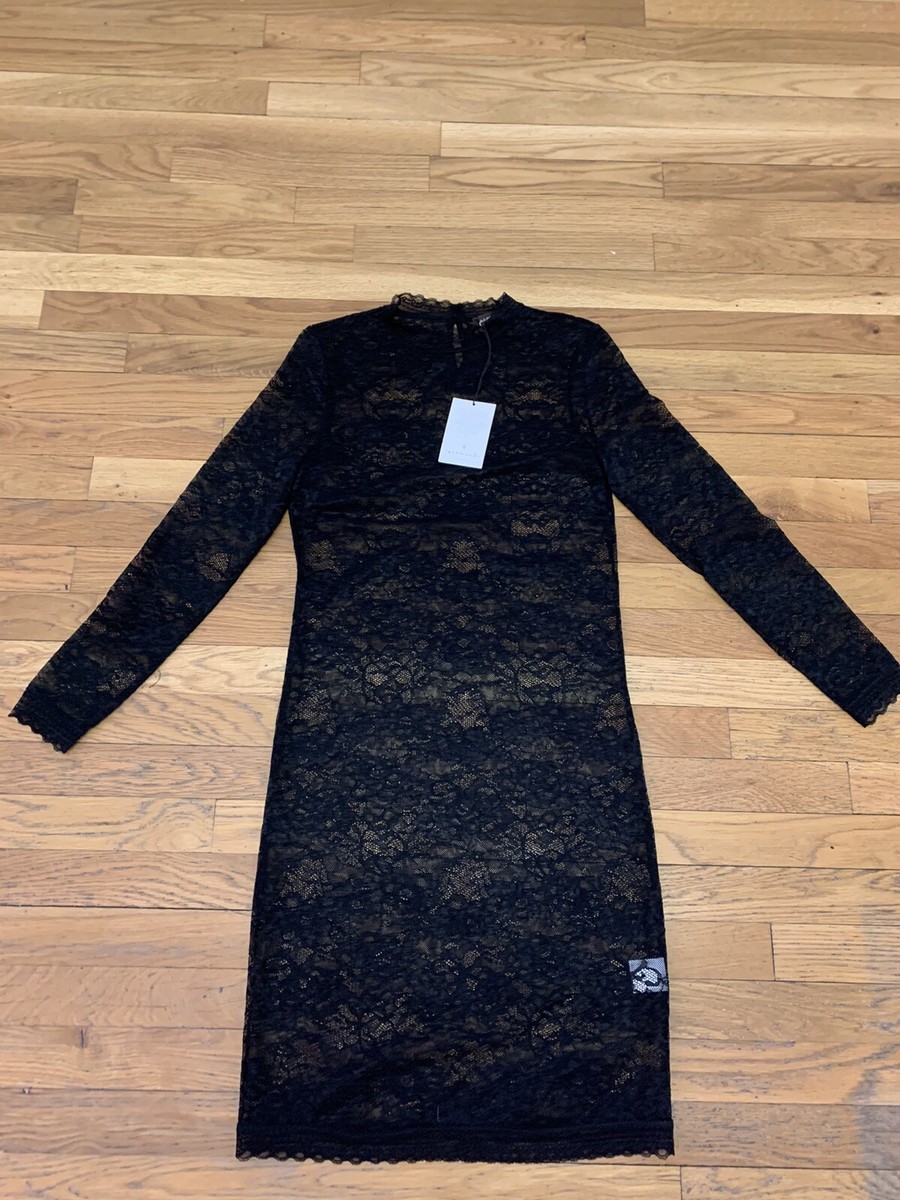 black slip dress with white lace CO's Lace Slip Dress | Silk main image 0