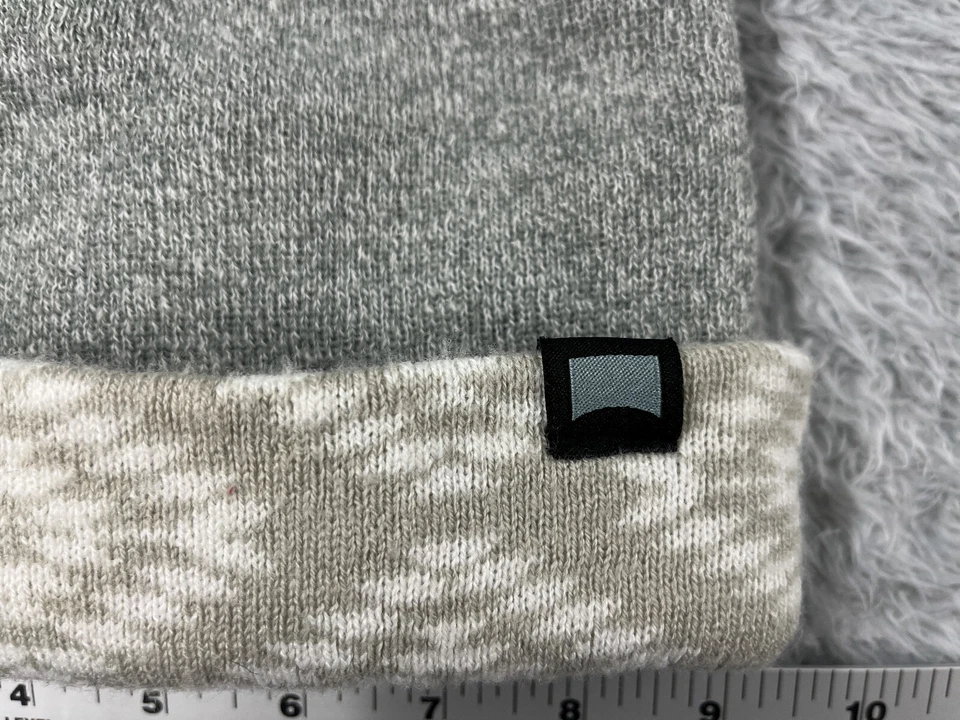 Hermoso gorro gigante toque para hombre talla única gris tejido geométrico acrílico pompón Foto 2 de 4