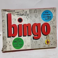 Family Bingo Transogram Toys And Games 1964 Vintage Board Game Incomplete 