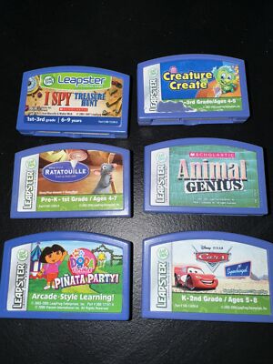 Leapfrog Leapster Lot of 6 Games Leap Frog. And Carrying Case Free Ship