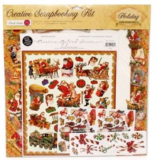 Punch Studio Creative Scrapbook Kit Lot Here Comes Santa Christmas 56005