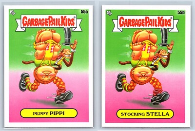 Pippi Longstocking Monkey Mr Nilsson Lindgren Garbage Pail Kids Spoof 2-Card Set