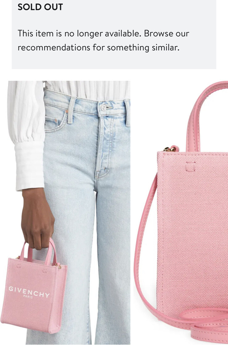 GIVENCHY Pink Mini G Tote Vertical shopping Bag leather