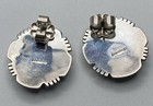 Large Handcrafted Navajo Sterling and Wild Horse Magnesite Stud Earrings — photo 3