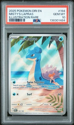 Misty's Lapras 194/182 Sv10: Destined Rivals Holo PSA 10