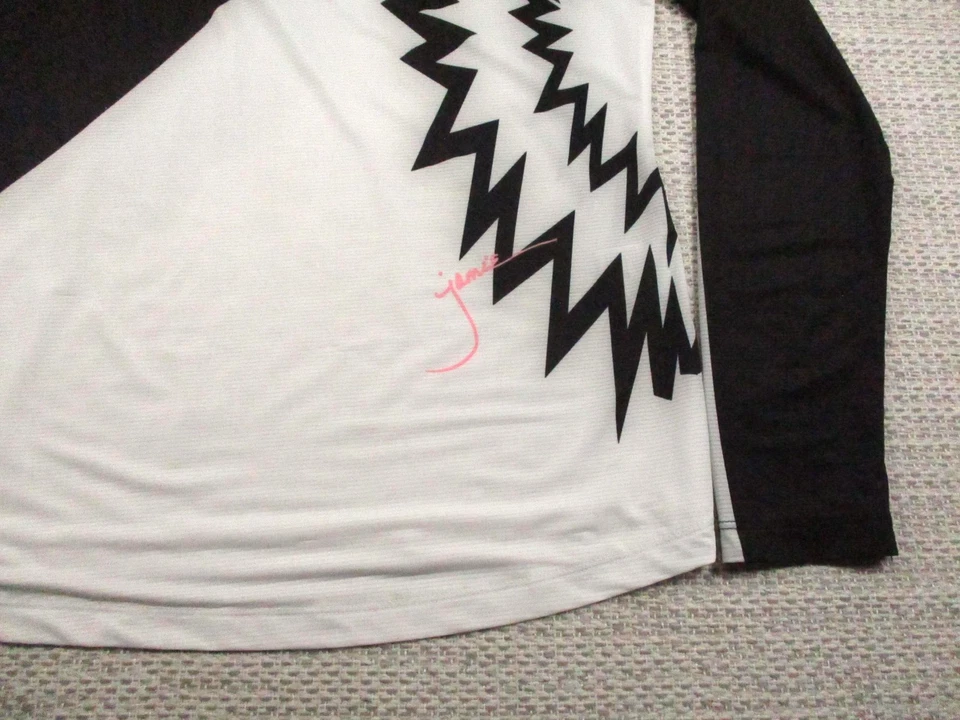 Camisa Jamie Sadock Sunsense para mujer mediana negra blanca cremallera cuello falso gráfico de golf Foto 2 de 4