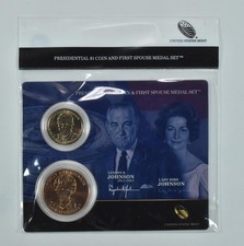 2015 Presidential $1 & First Spouse Medal Set Lyndon B & Lady Bird Johnson