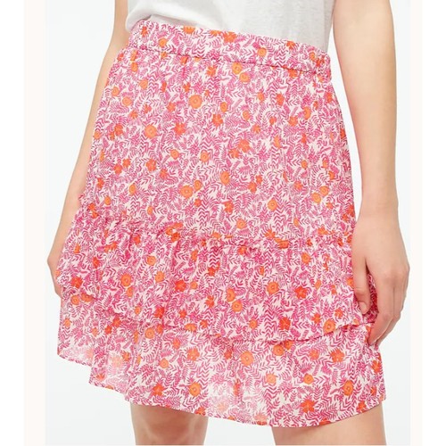 J.Crew | Minigonna rosa con volant a strati floreale | Taglia media - Foto 4 di 7