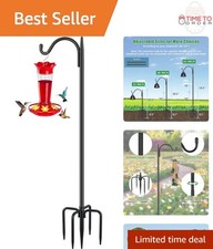 Adjustable Metal Shepherd Hook 60 Inch Tall Heavy Duty Bird Feeder Stand